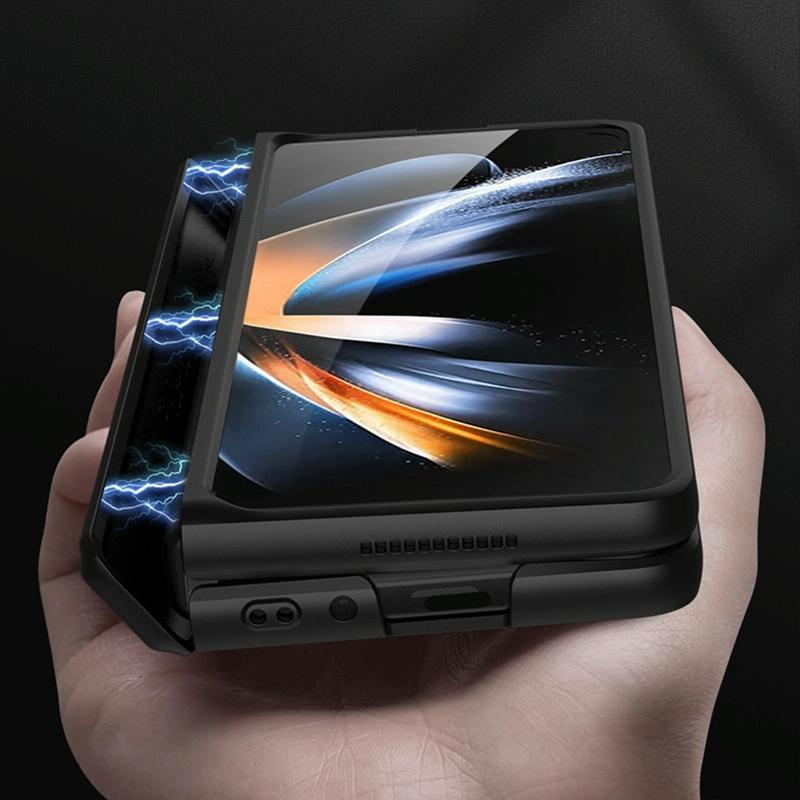 For Samsung Galaxy Z Fold4 5G Foldable Magnetic Hinged Case - Night Green 5