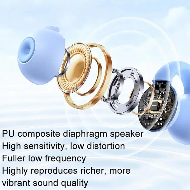 Wireless Bluetooth Earphone - Transparent Ear Clip - Ows Sports - Blue 5