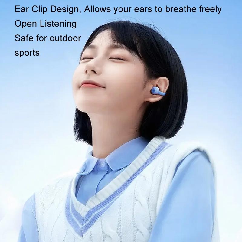 Wireless Bluetooth Earphone - Transparent Ear Clip - Ows Sports - Blue 9