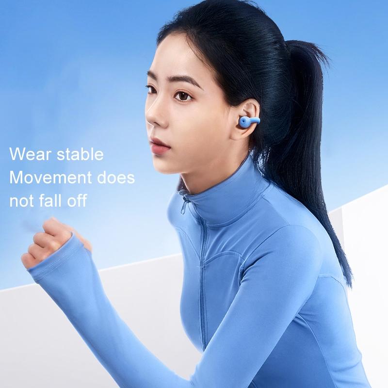 Wireless Bluetooth Earphone - Transparent Ear Clip - Ows Sports - Blue 10