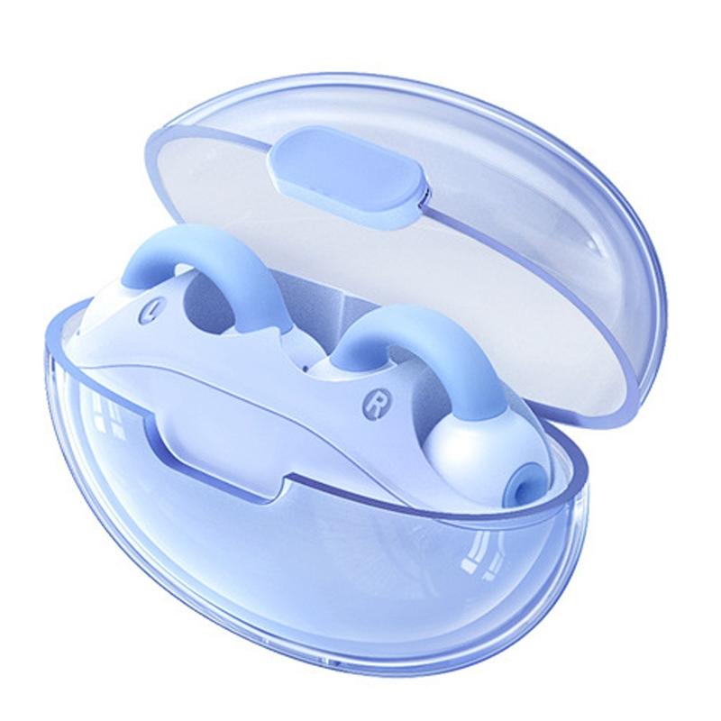 Wireless Bluetooth Earphone - Transparent Ear Clip - Ows Sports - Blue 13