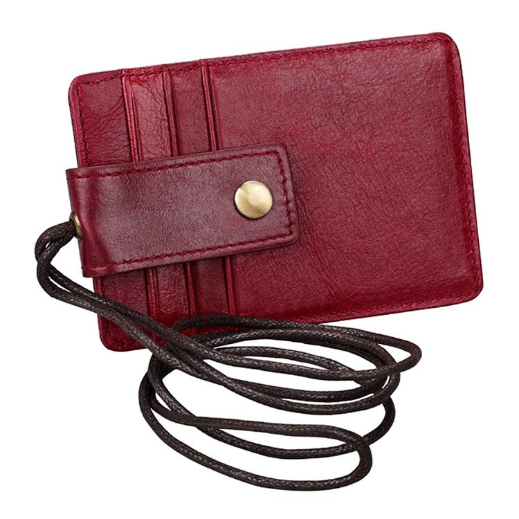 Leather Rfid Card Holder Lanyard - Compact & Secure - Coffee 4