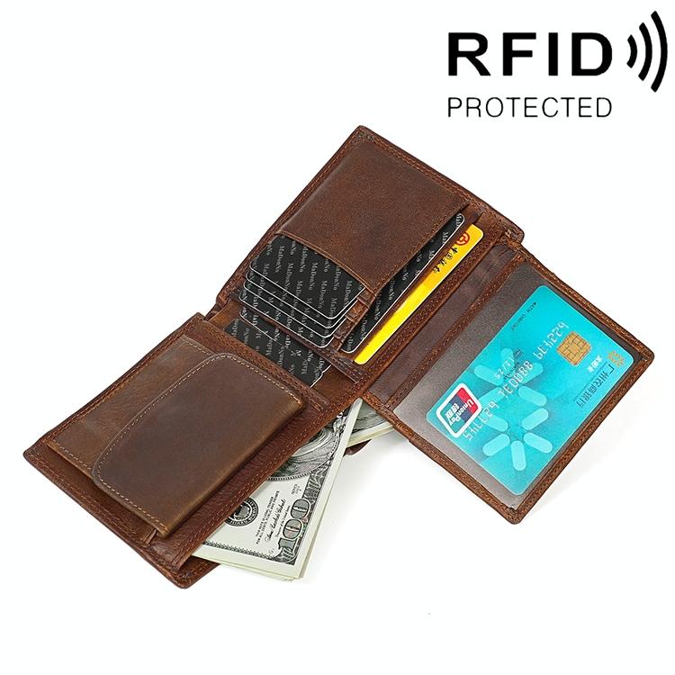 Leather Rfid Wallet with Card Slots for Men - 8020 Coffee 12