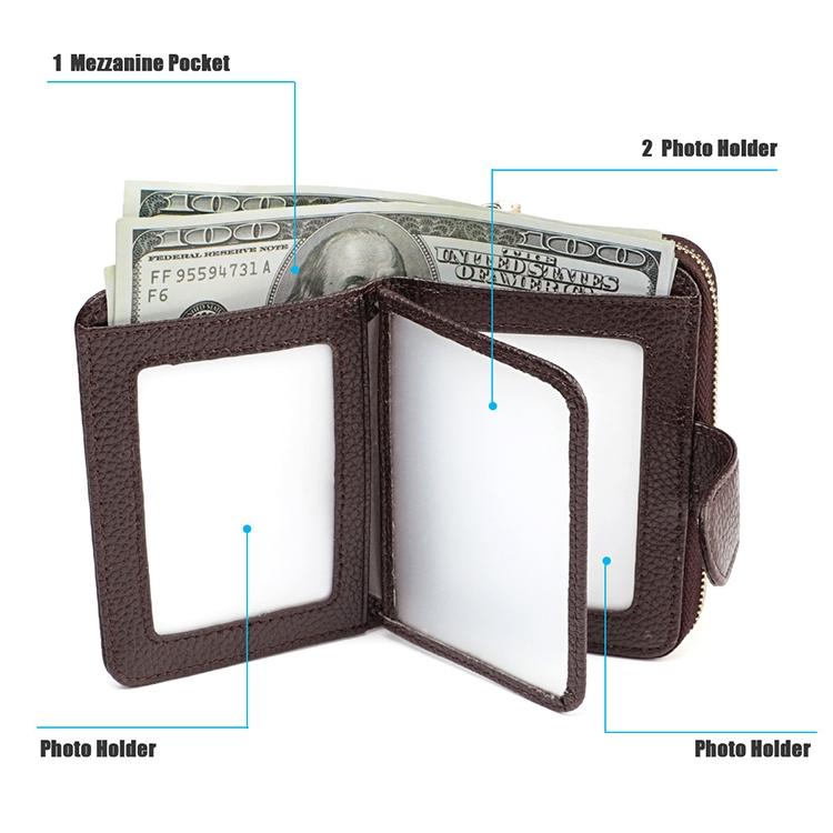 Men Anti-magnetic Leather Rfid Wallet - Black - Coffee 6