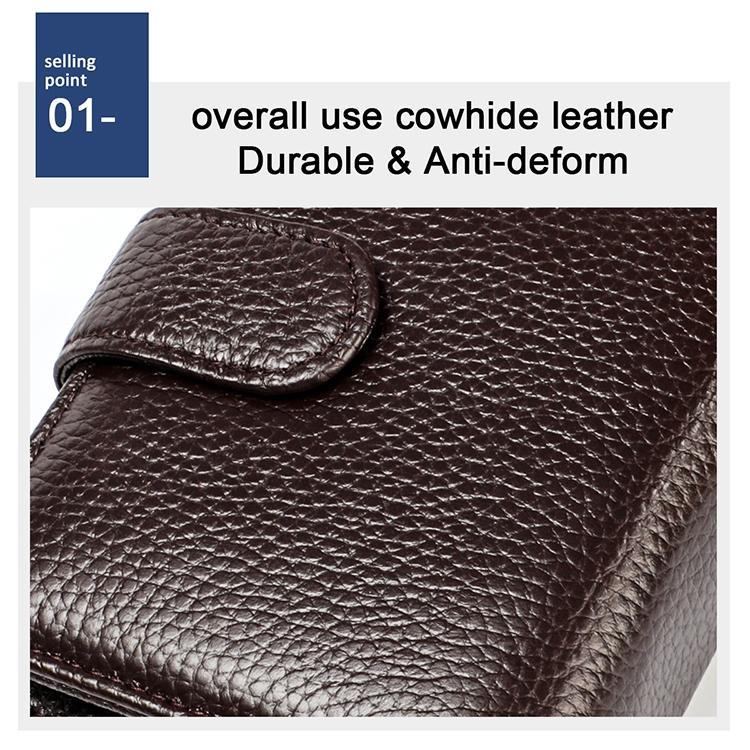 Men Anti-magnetic Leather Rfid Wallet - Black - Coffee 8