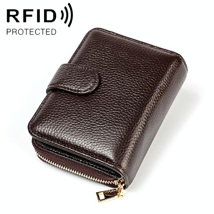 Men Anti-magnetic Leather Rfid Wallet - Black - Coffee 10