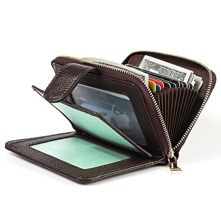 Men Anti-magnetic Leather Rfid Wallet - Black - Coffee 13
