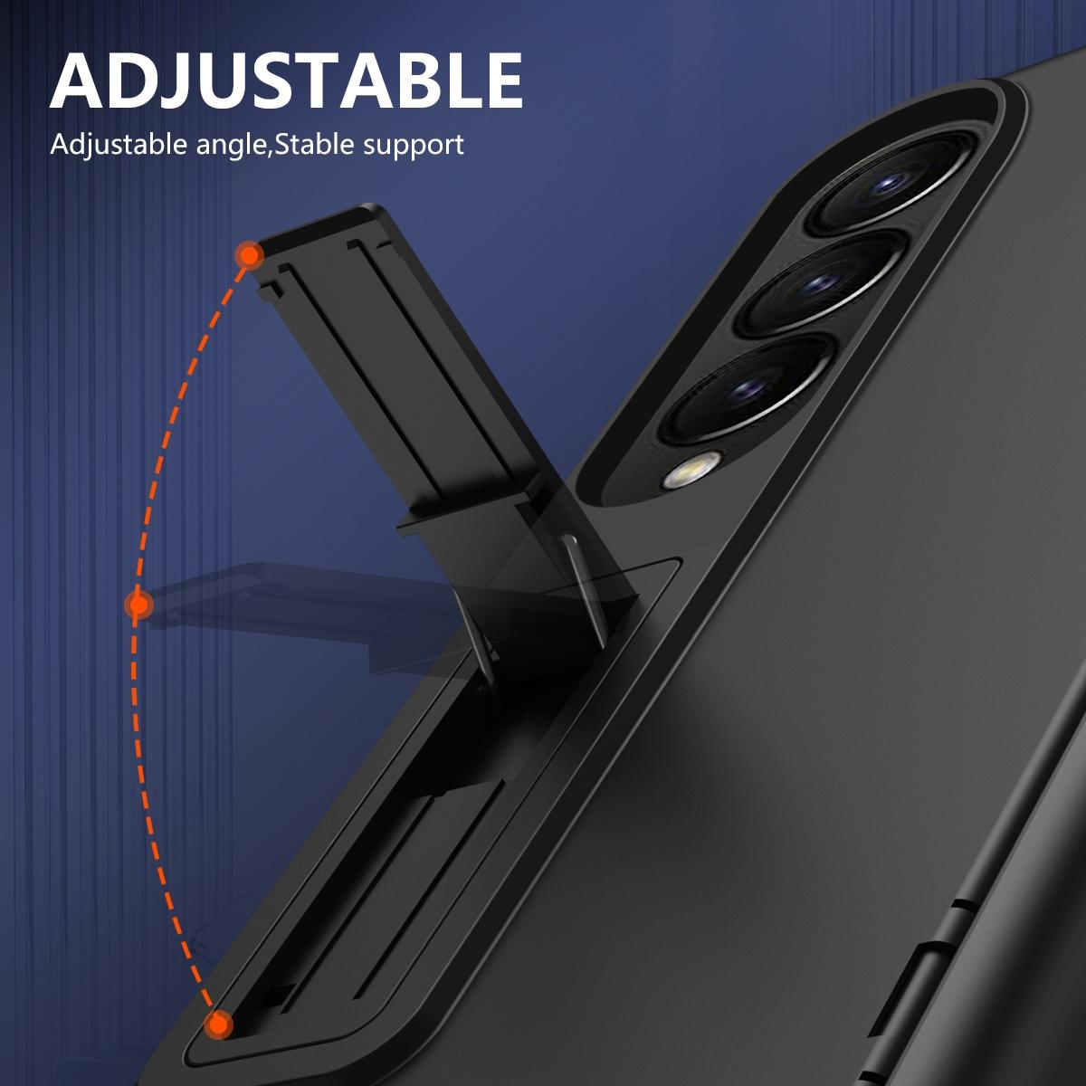 For Samsung Galaxy Z Fold4 5G Shockproof Case With Holder - All-Inclusive - Grey 12