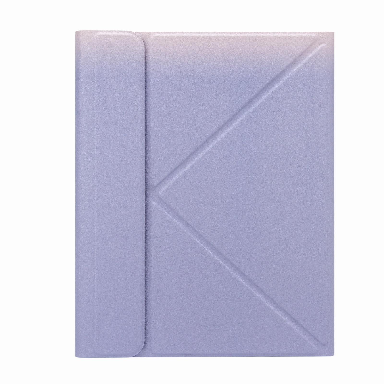 Leather Case With Bluetooth Keyboard For Ipad 9.7 2018 & 2017 - Three-Fold Holder - Purple 14