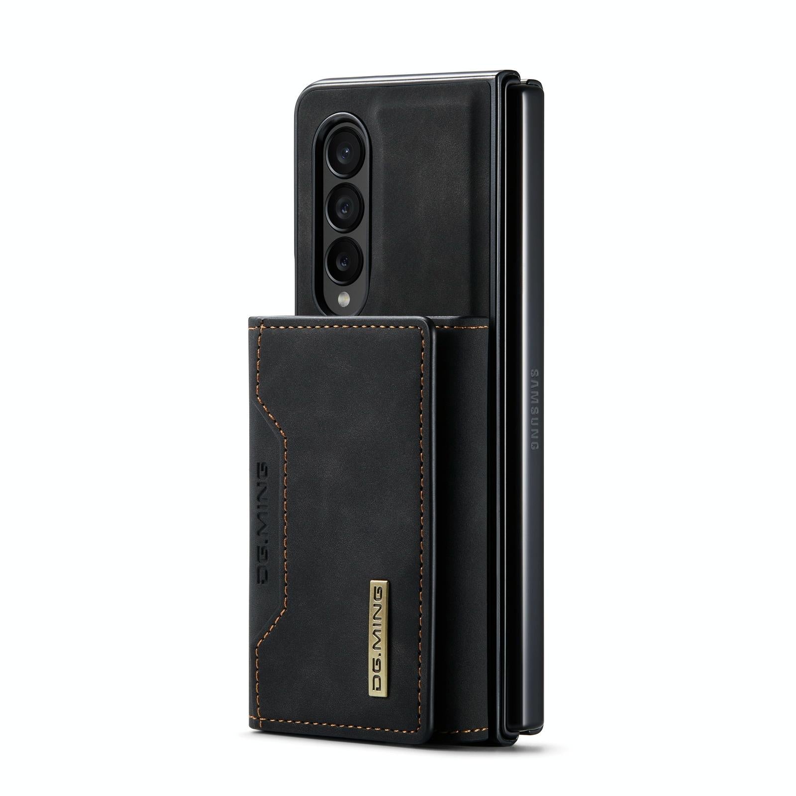 For Samsung Galaxy Z Fold4 5G Multi-Card Phone Case - Fits Dg.Ming M2 Series - Coffee 3