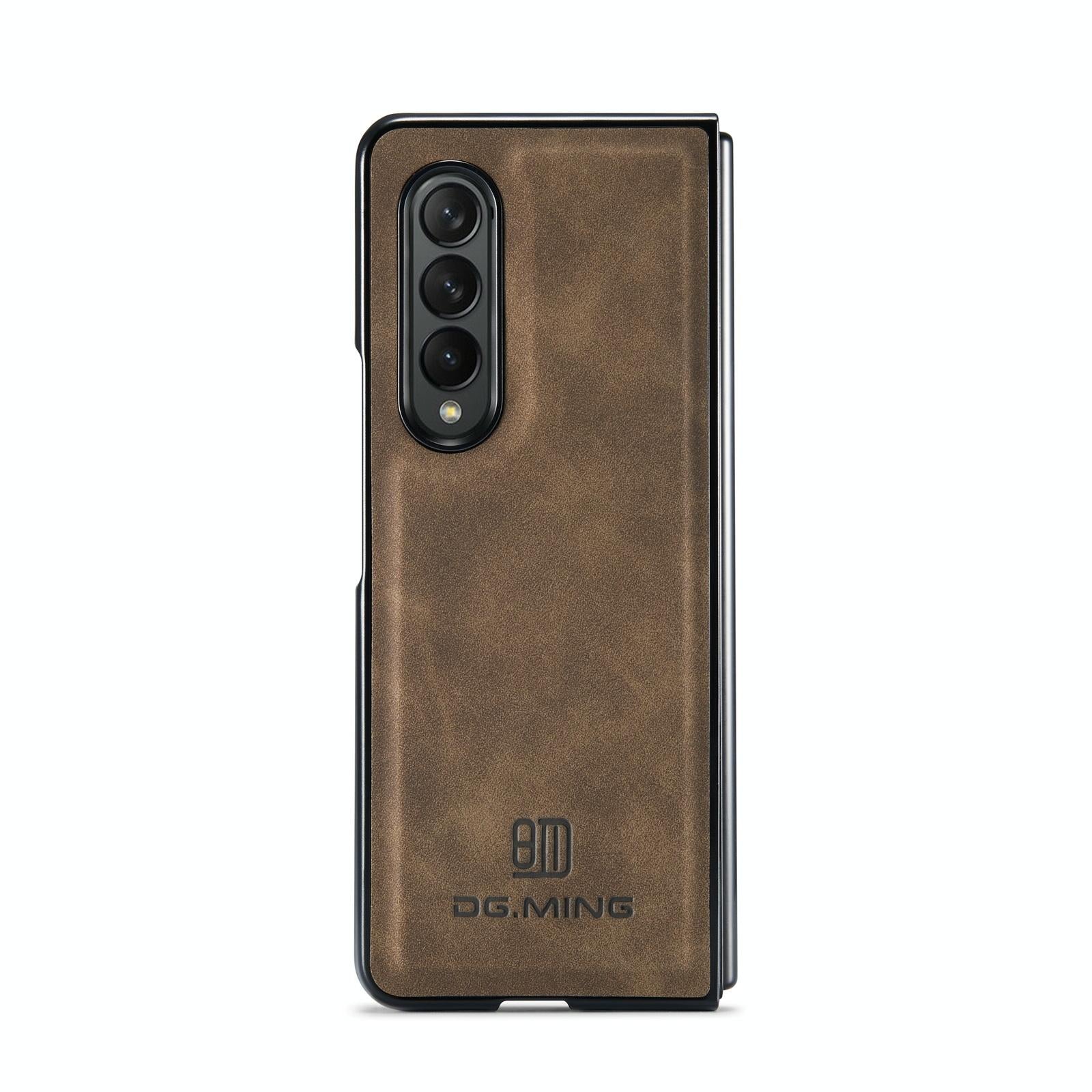 For Samsung Galaxy Z Fold4 5G Multi-Card Phone Case - Fits Dg.Ming M2 Series - Coffee 10