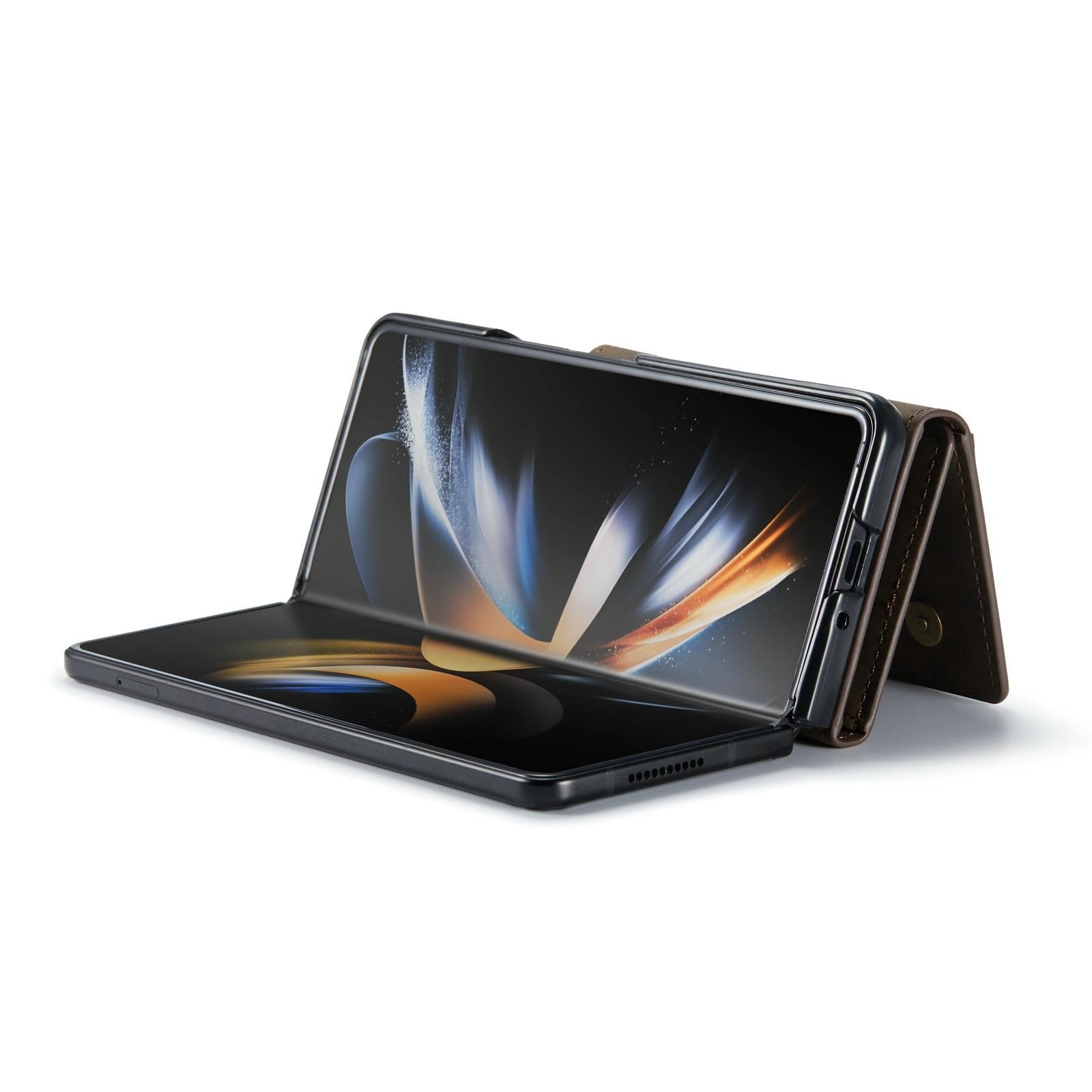 For Samsung Galaxy Z Fold4 5G Multi-Card Phone Case - Fits Dg.Ming M2 Series - Coffee 11