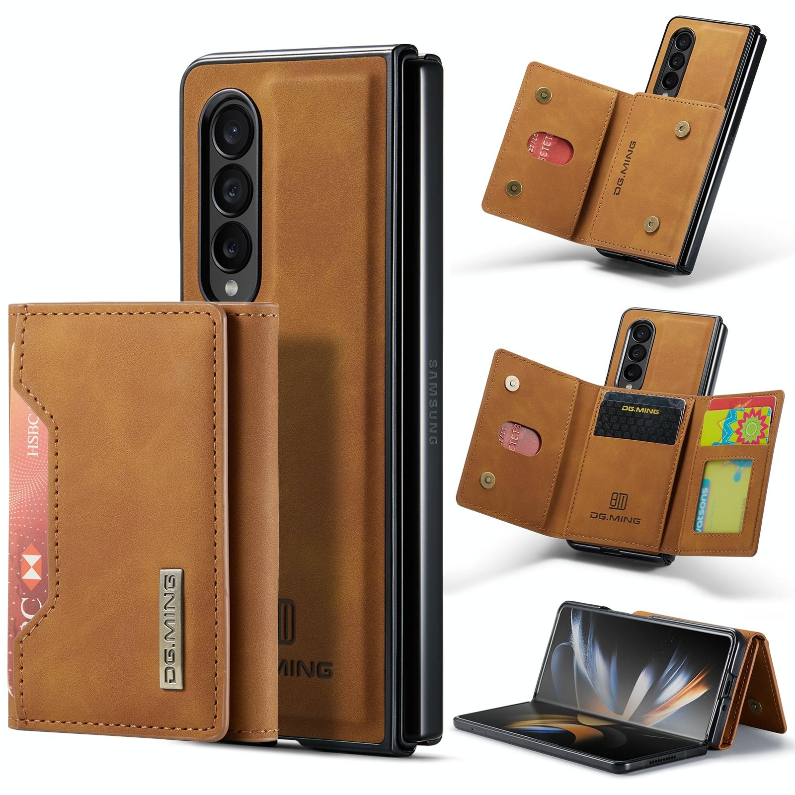 For Samsung Galaxy Z Fold4 5G Multi-Card Phone Case - Fits Dg.Ming M2 Series - Coffee 13