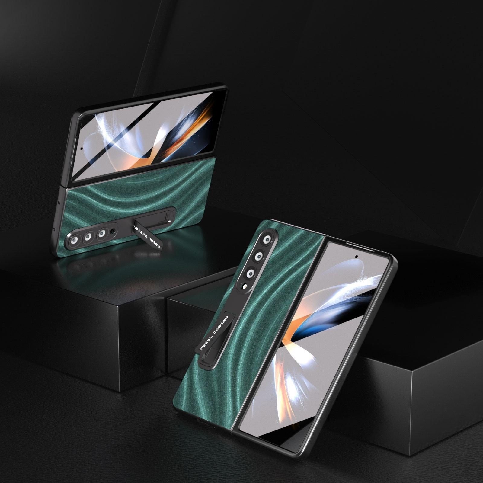 For Samsung Galaxy Z Fold4 5G Galactic Pattern Phone Case - Integrated Protection - Green 4