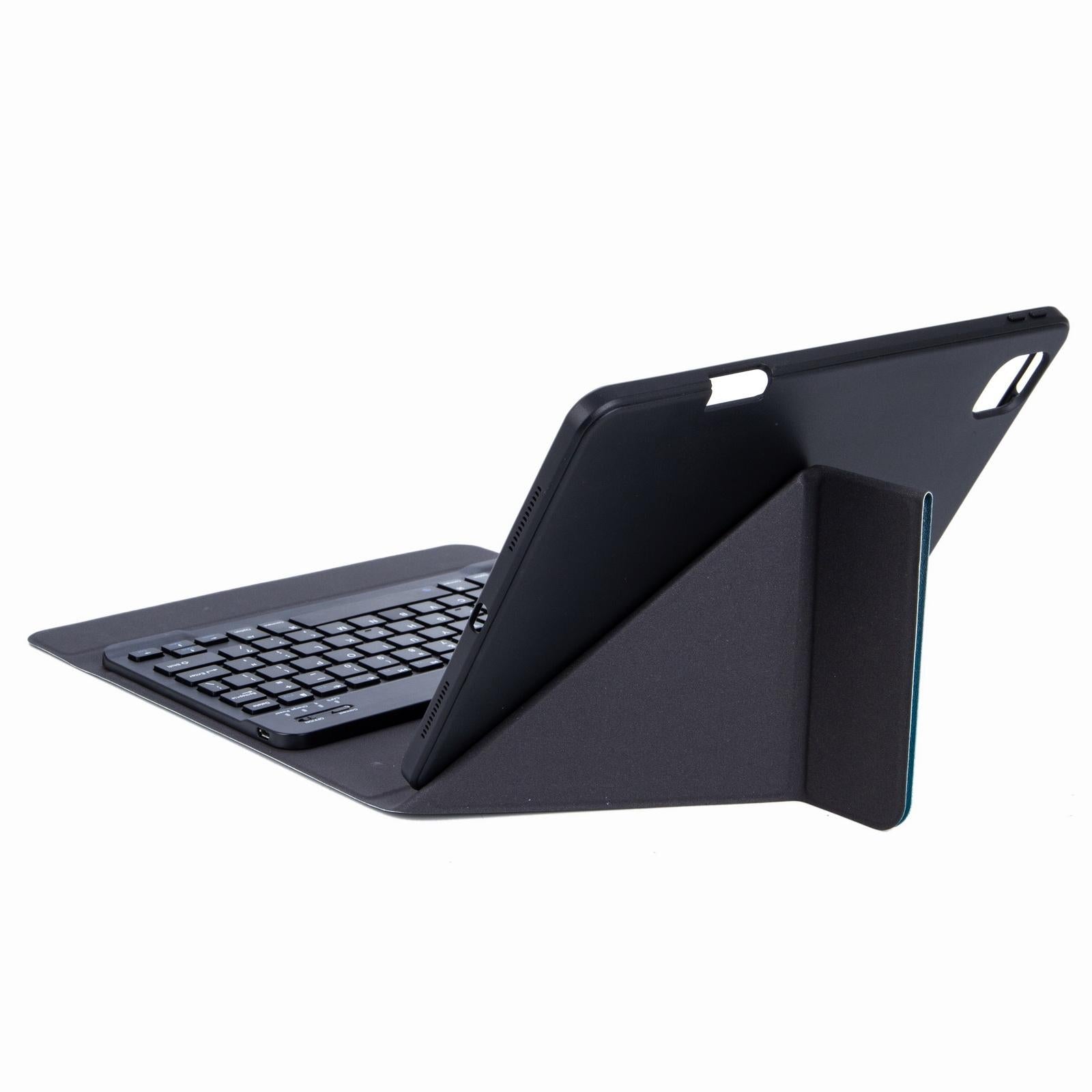 Bluetooth Keyboard Leather Case For Ipad 9.7 2018 / 2017 With Backlight & Three-Fold Holder - Purple 13