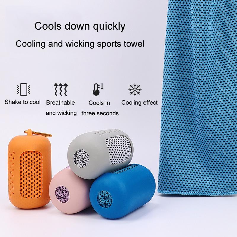 Portable Quick Dry Sports Towel Set with Silicone Sleeve and Storage Bag - 30x80cm - Grey - 30X90Cm 6