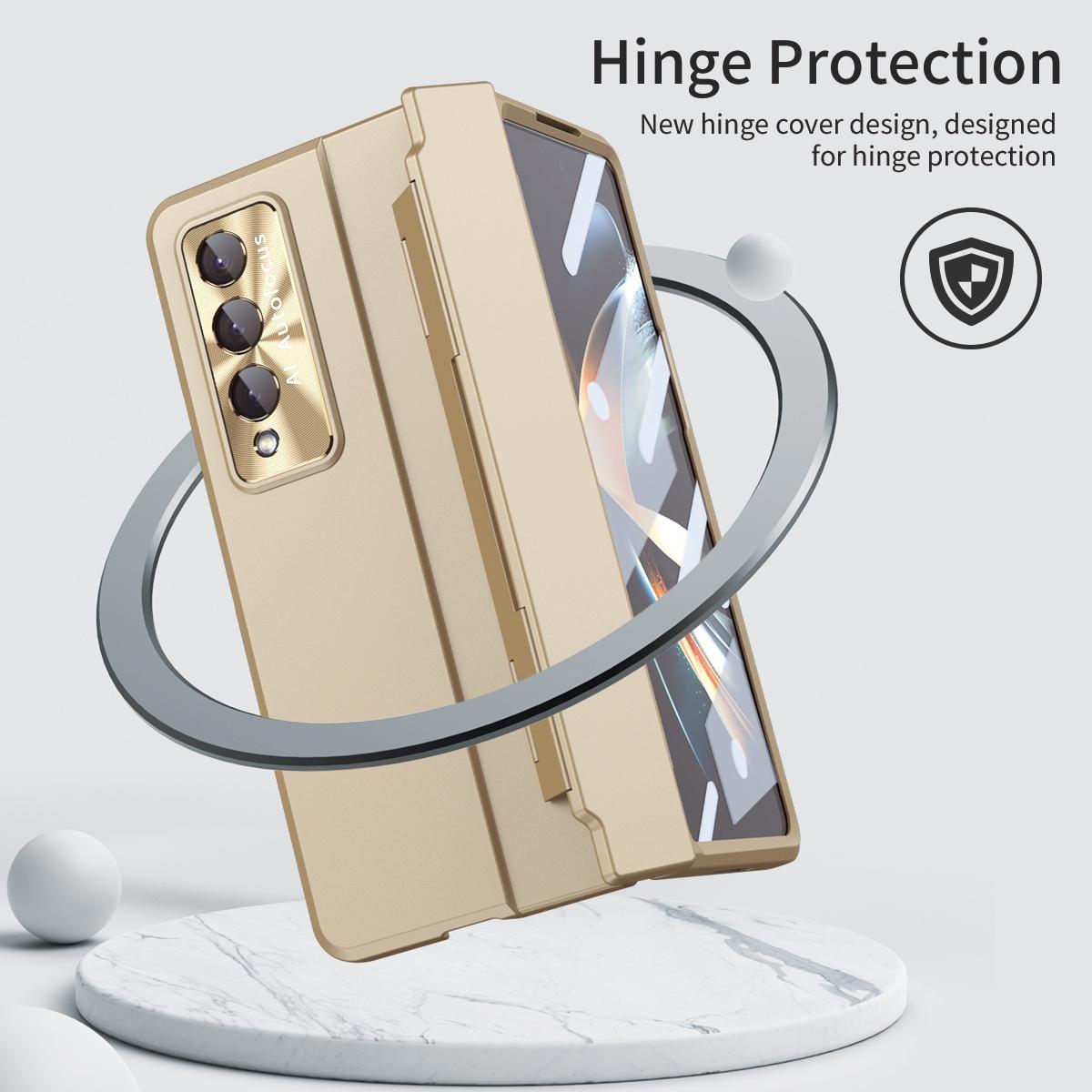 For Samsung Galaxy Z Fold4 5G Full Coverage Hinge Phone Case - Green 3