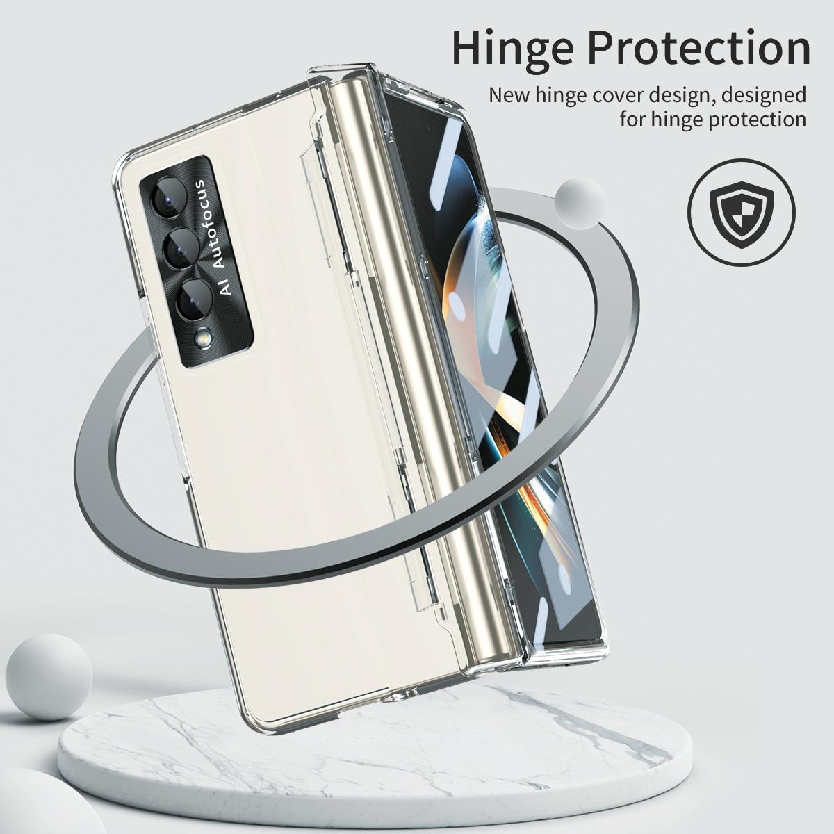 For Samsung Galaxy Z Fold4 5G Full Coverage Hinge Phone Case - Green 14