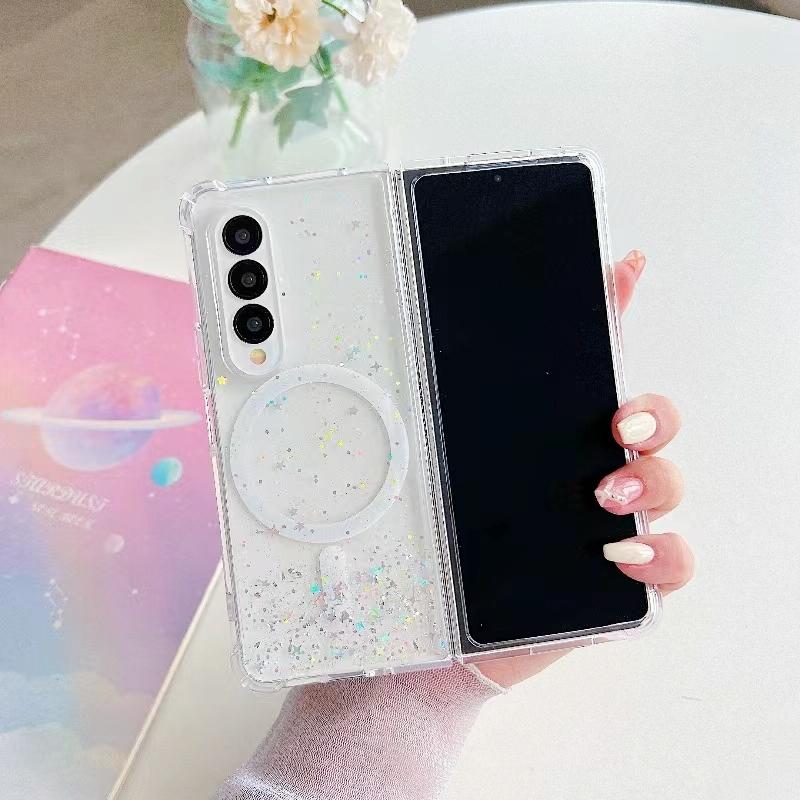 For Samsung Galaxy Z Fold4 5G Sparkle Tpu Case With Magsafe - Purple 11