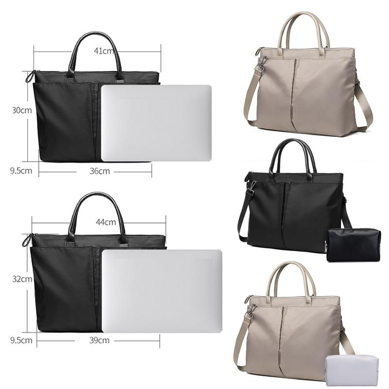 Large Dual Purpose Business Briefcase Handbag / Shoulder Bag For Laptops - Khaki+Gray Pu Power Bag 3