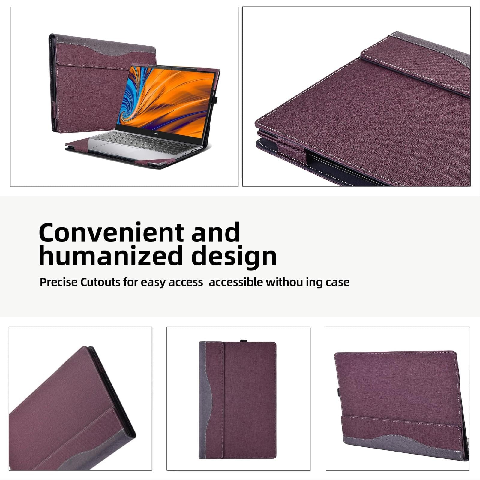 14 Leather Laptop Protective Case - Anti-Fall Design - Wine Red - For Samsung Galaxy Book 4 Pro 6