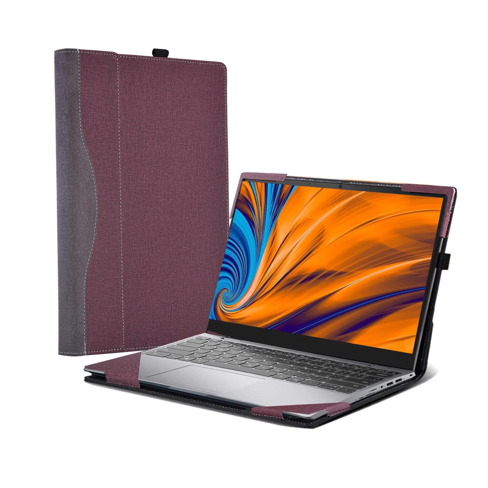 14 Leather Laptop Protective Case - Anti-Fall Design - Wine Red - For Samsung Galaxy Book 4 Pro 9