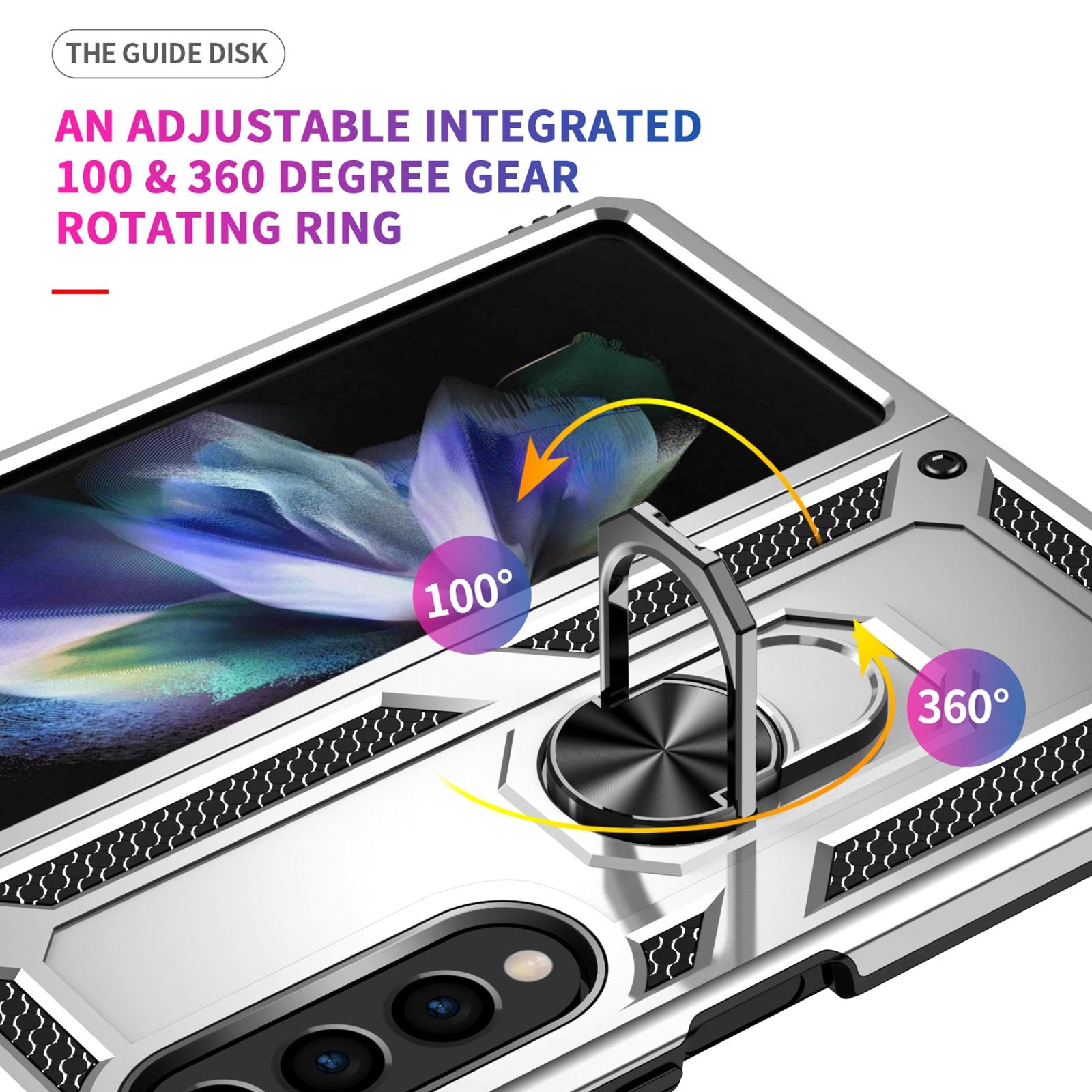 For Samsung Galaxy z Fold4 5G Tpu & Pc Shockproof Phone Case - Rose Gold 4
