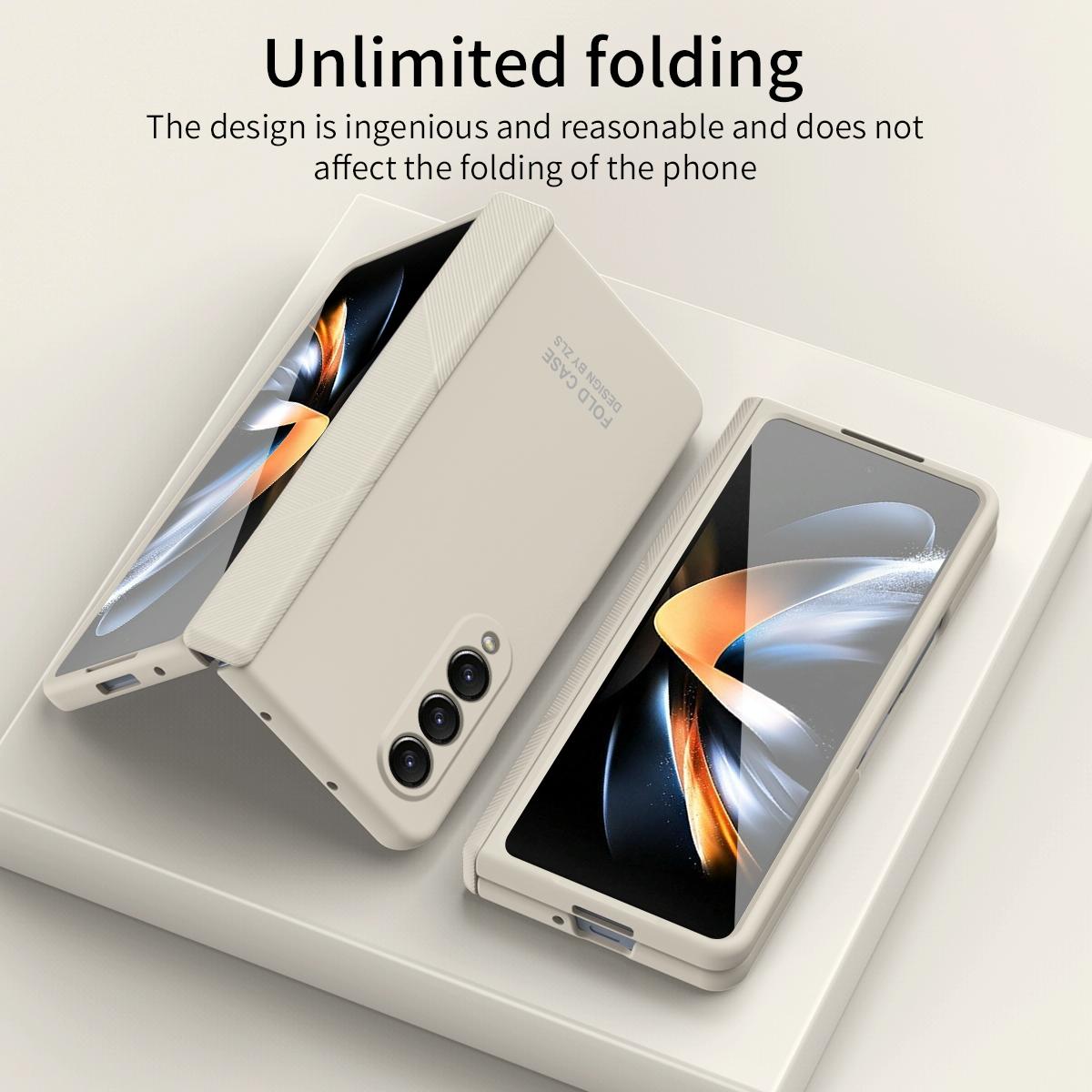 For Samsung Galaxy Z Fold4 5G Premium Hinged Folding Case - White 11