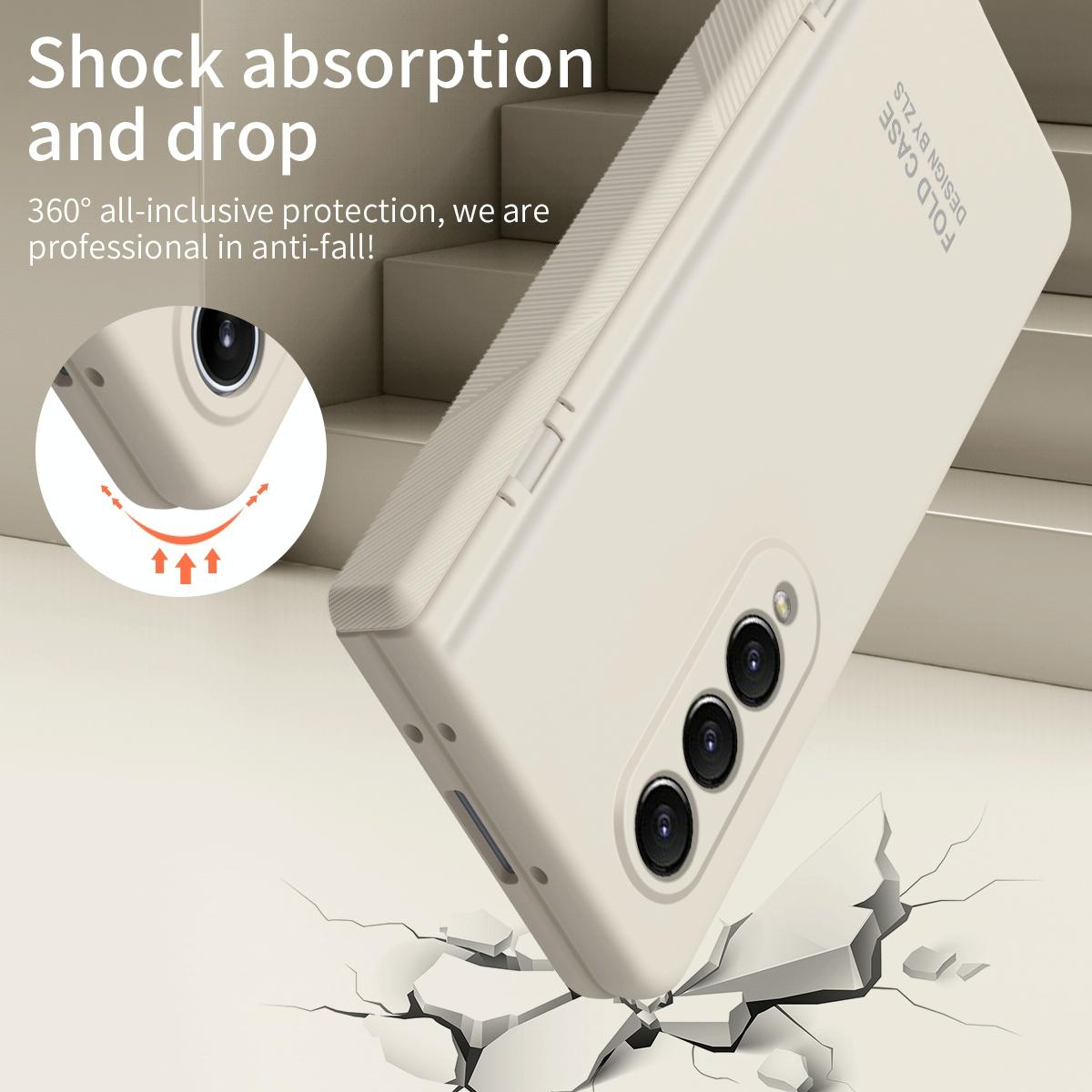 For Samsung Galaxy Z Fold4 5G Premium Hinged Folding Case - White 14