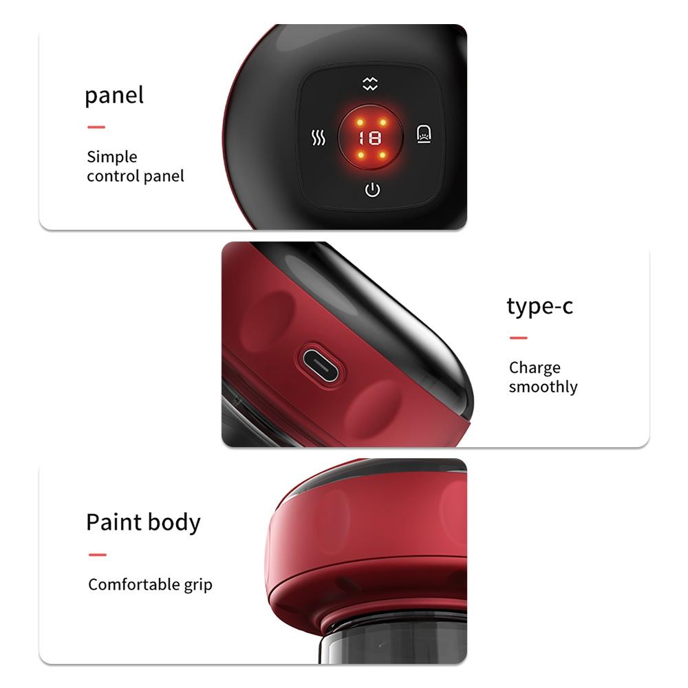 12-Speed Electric Cupping Massage Device Fast Charging - Red Wine 8