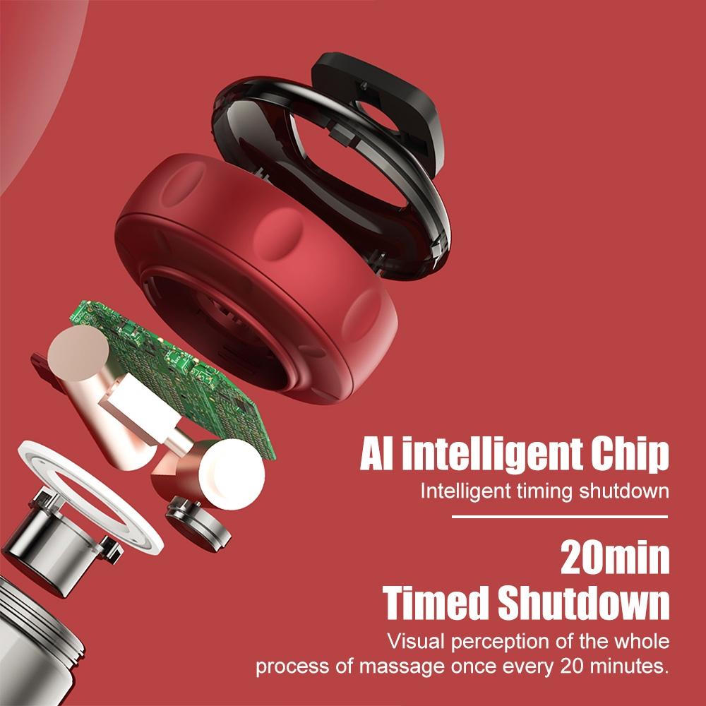 12-Speed Electric Cupping Massage Device Fast Charging - Red Wine 12