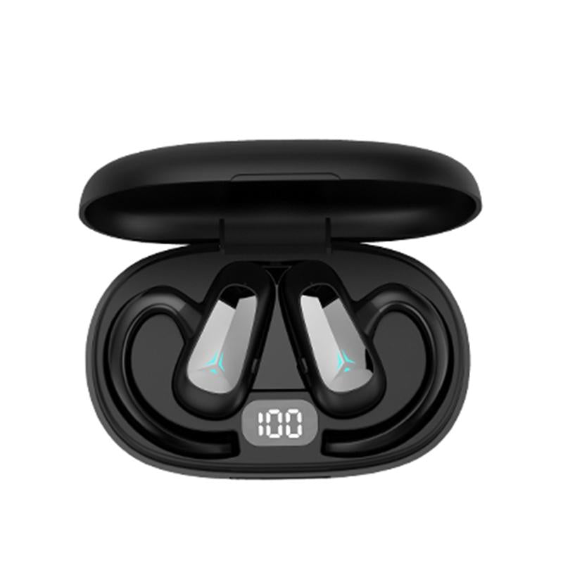 Digital Display Bluetooth Earphones - Bone Conduction Stereo - Green