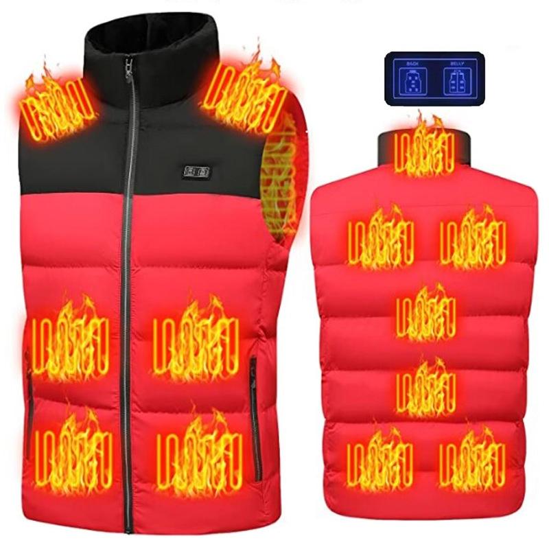 Winter Smart Dual-Control 13-Zone Charging Heating Vest - Red - M