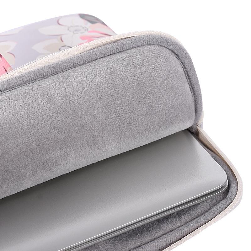 13 Inch Laptop Case Bag with White Rose Pattern and Handle - Grey 6