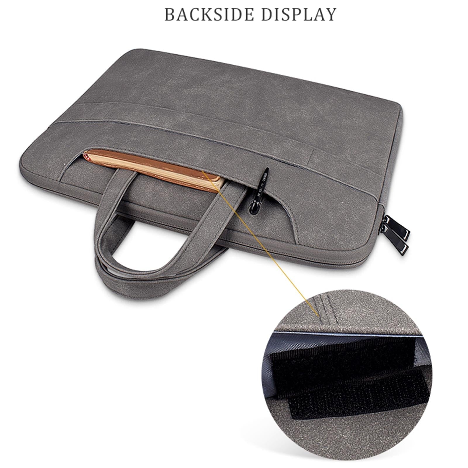 Detachable Shoulder Strap Business Laptop Bag - 14.1-15.4 Inch Frosted Pu - Dark Gray 7