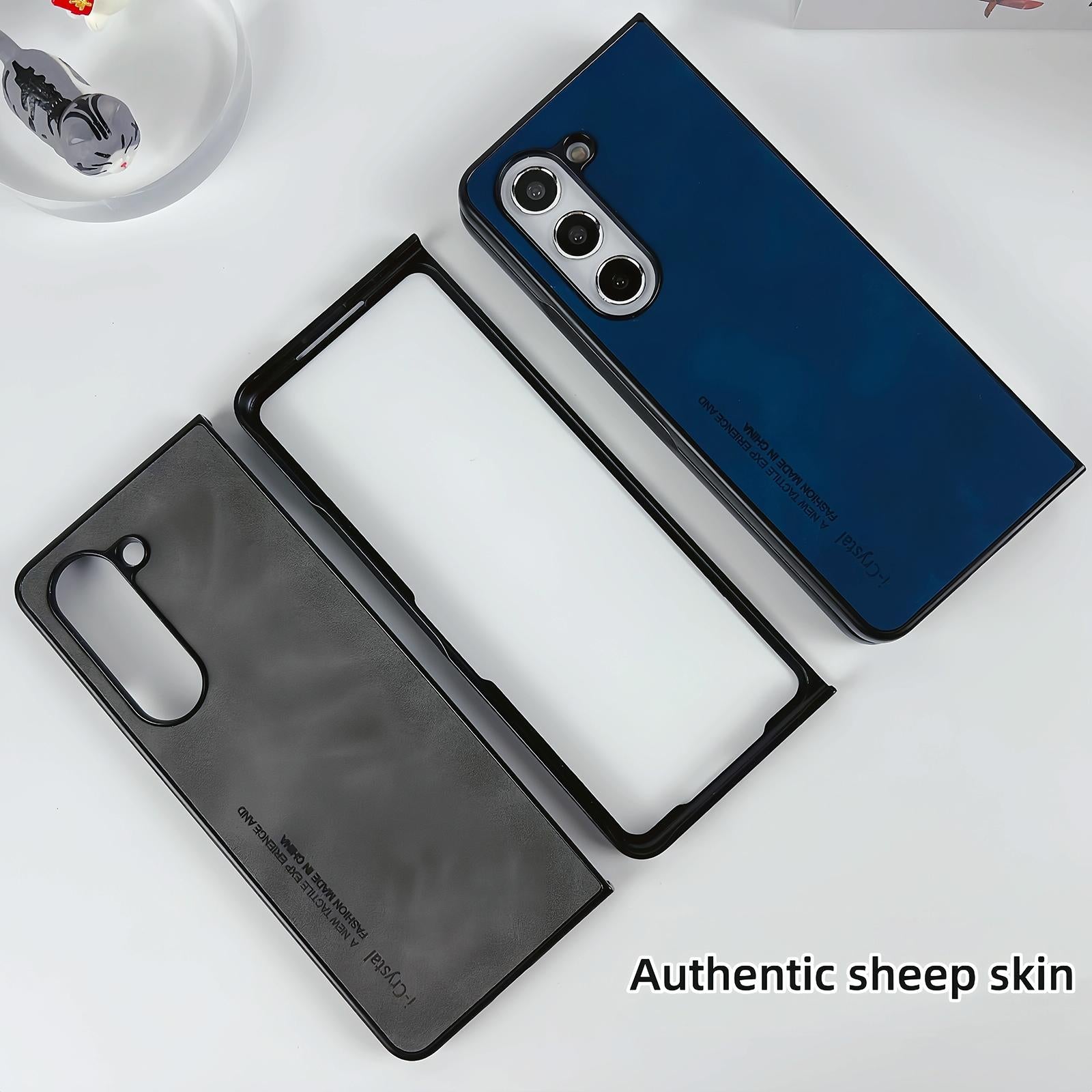 For Samsung Galaxy Z Fold4 5G Crystal Leather Foldable Case - Dark Grey 4