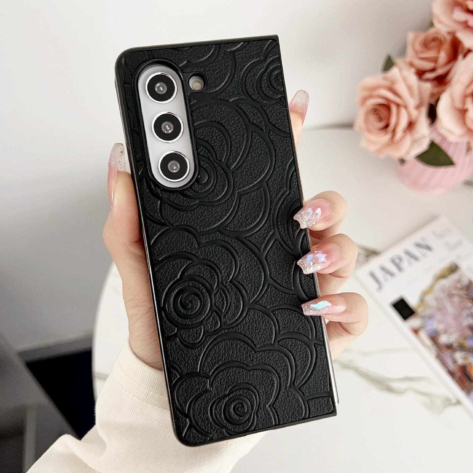 For Samsung Galaxy Z Fold4 5G Floral Print Protective Phone Case - White 5