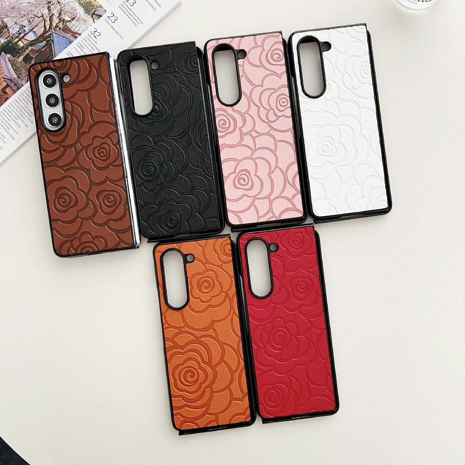 For Samsung Galaxy Z Fold4 5G Floral Print Protective Phone Case - White 7