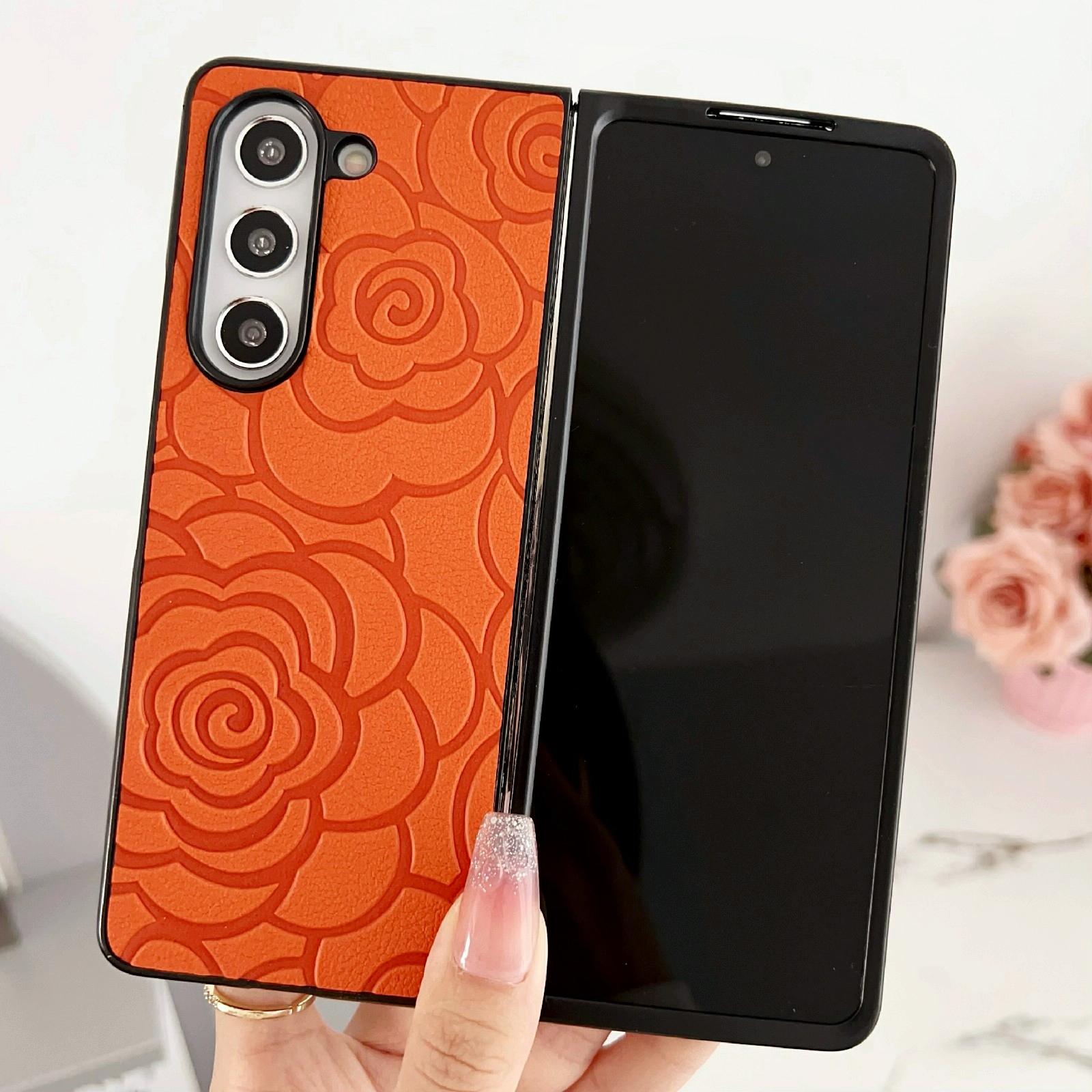 For Samsung Galaxy Z Fold4 5G Floral Print Protective Phone Case - White 9