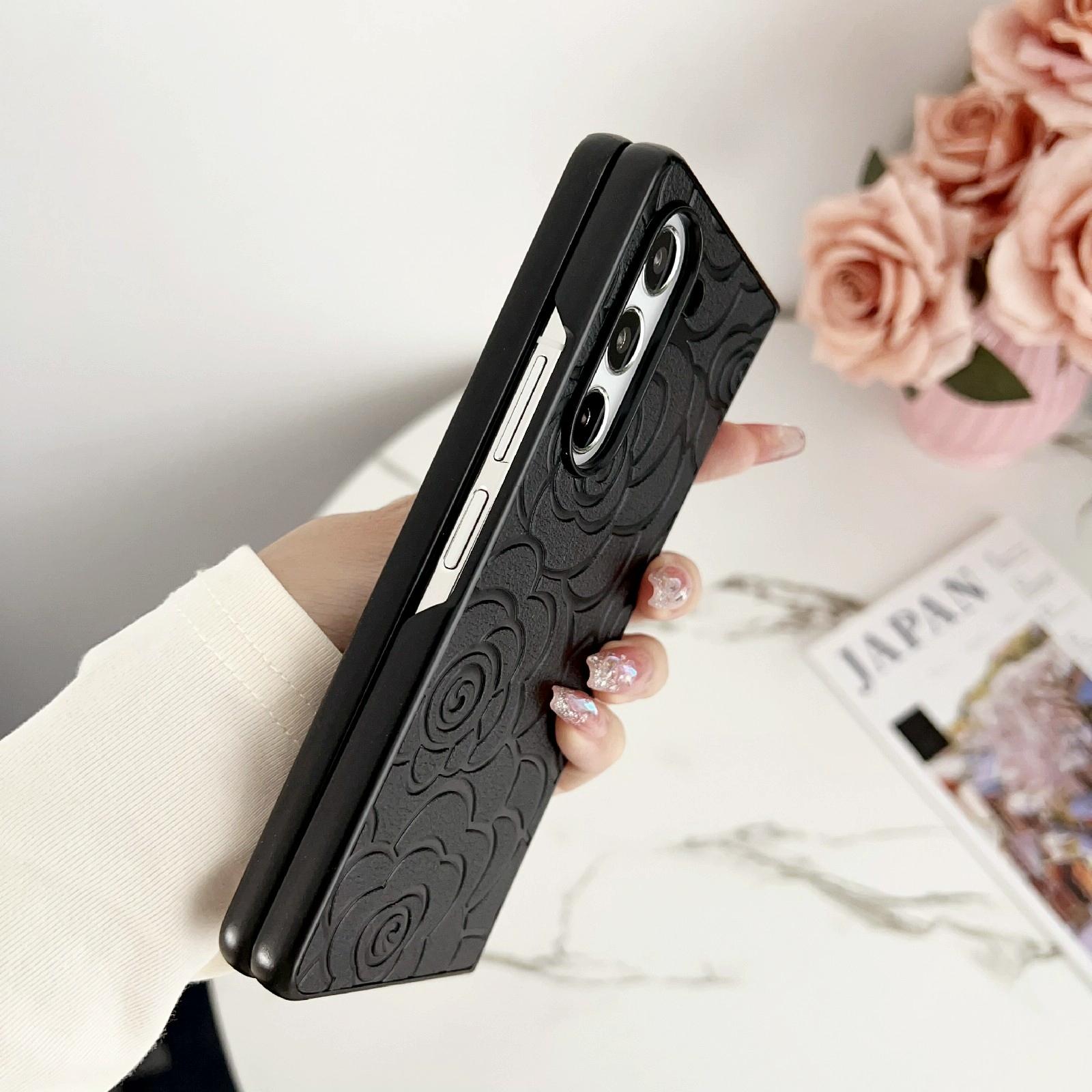 For Samsung Galaxy Z Fold4 5G Floral Print Protective Phone Case - White 12