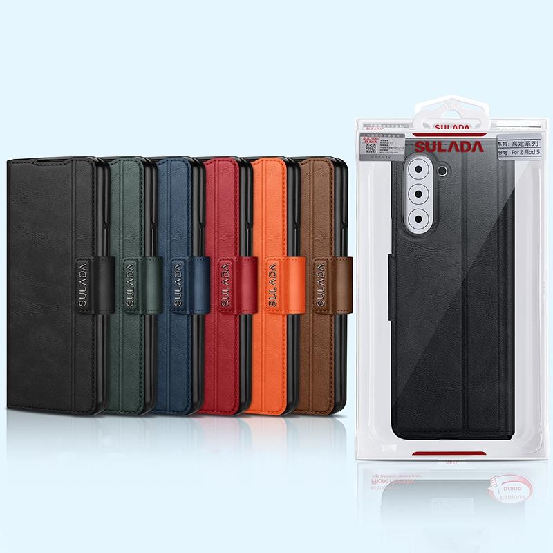 For Samsung Galaxy z Fold4 5G Magnetic Snap Leather Flip Case - All-inclusive - Green 14