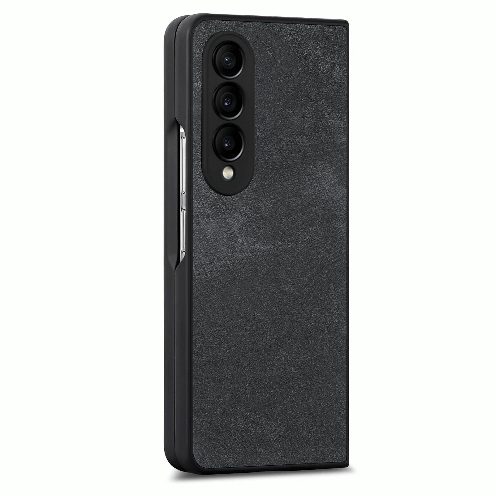 For Samsung Galaxy Z Fold4 5G Vintage Leather Fold Case - Purple 7