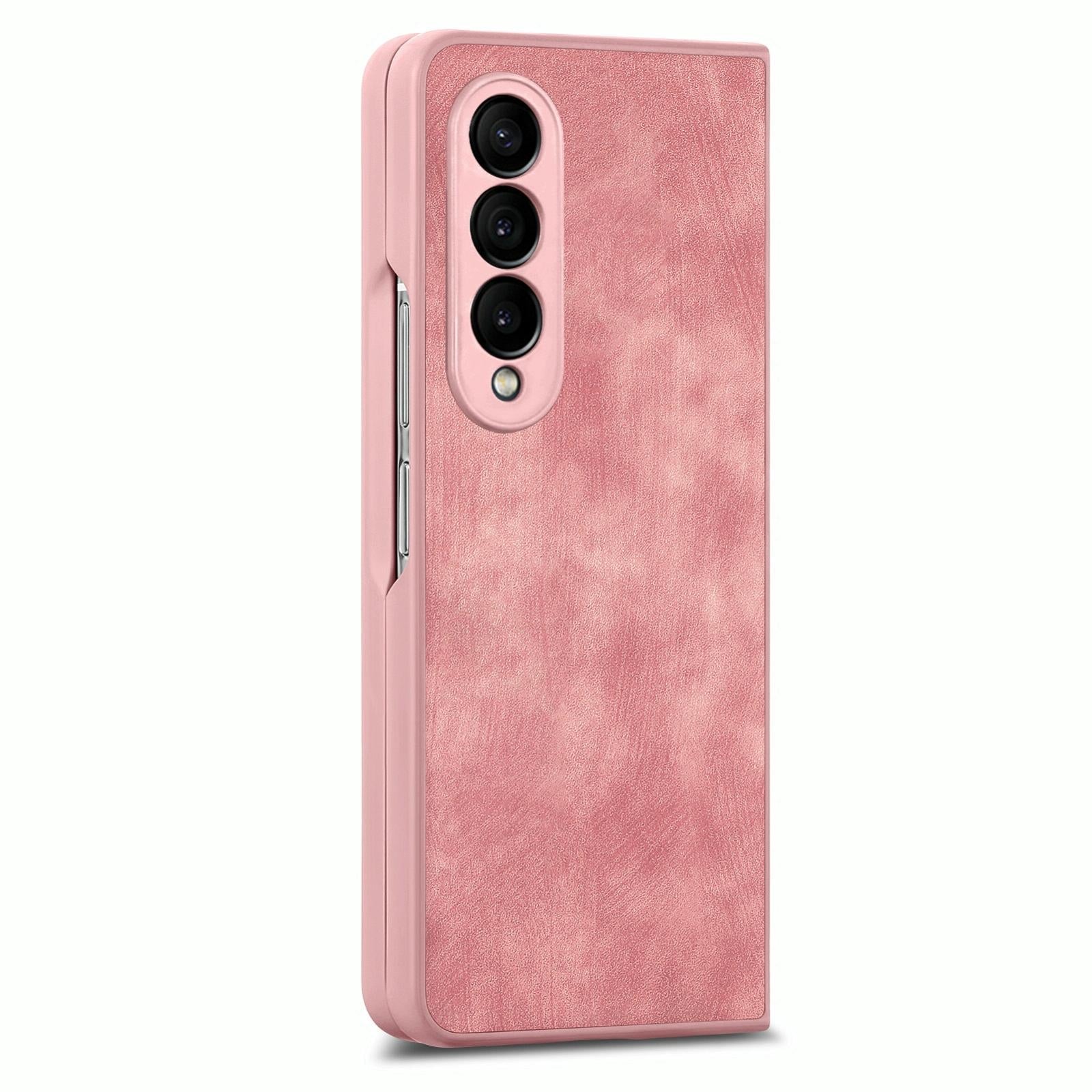 For Samsung Galaxy Z Fold4 5G Vintage Leather Fold Case - Purple 12