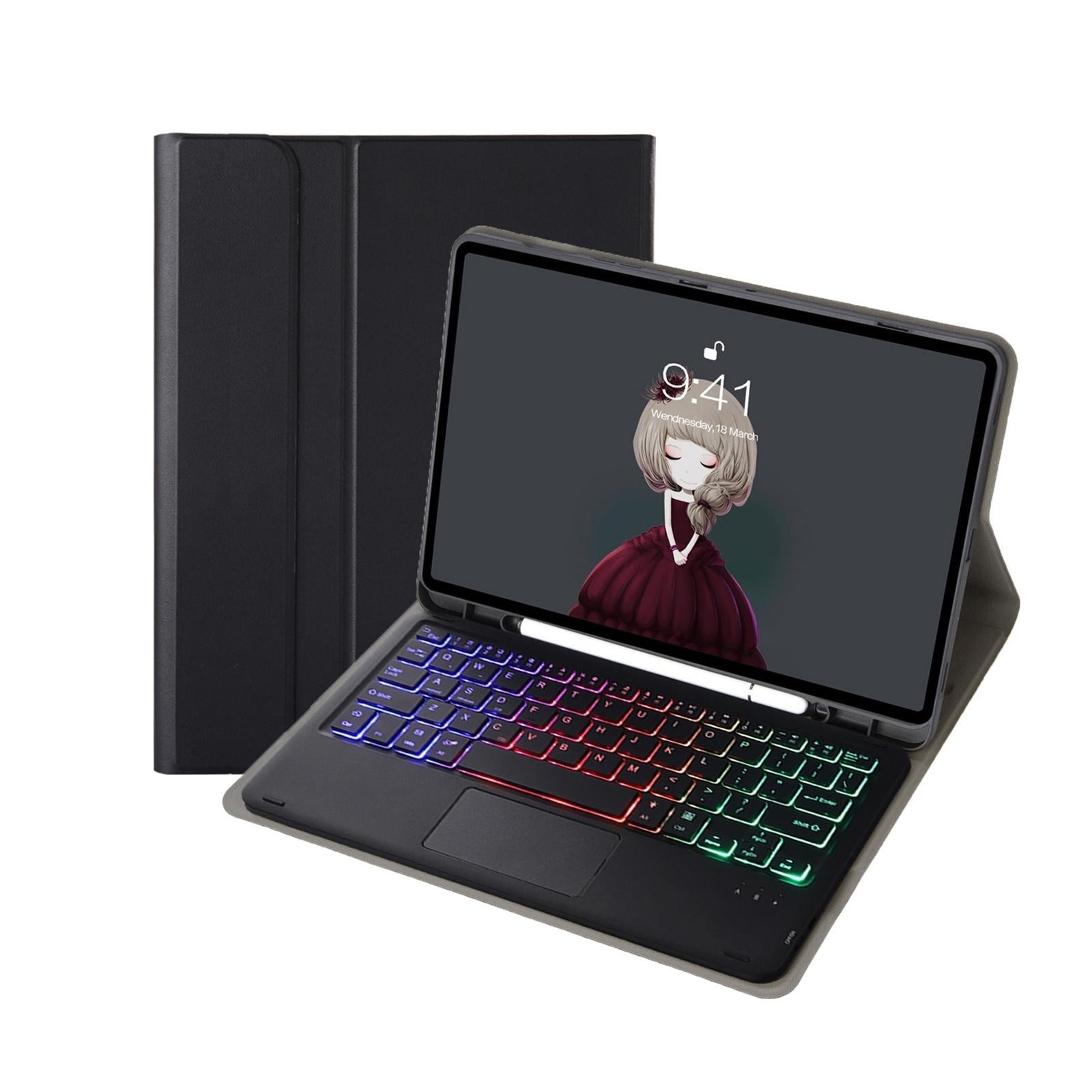 Bluetooth Keyboard Leather Tablet Case For Ipad 10.2 / 10.5 / Air 2019 With Touch Pad & Pen Slot - Rose Gold 12