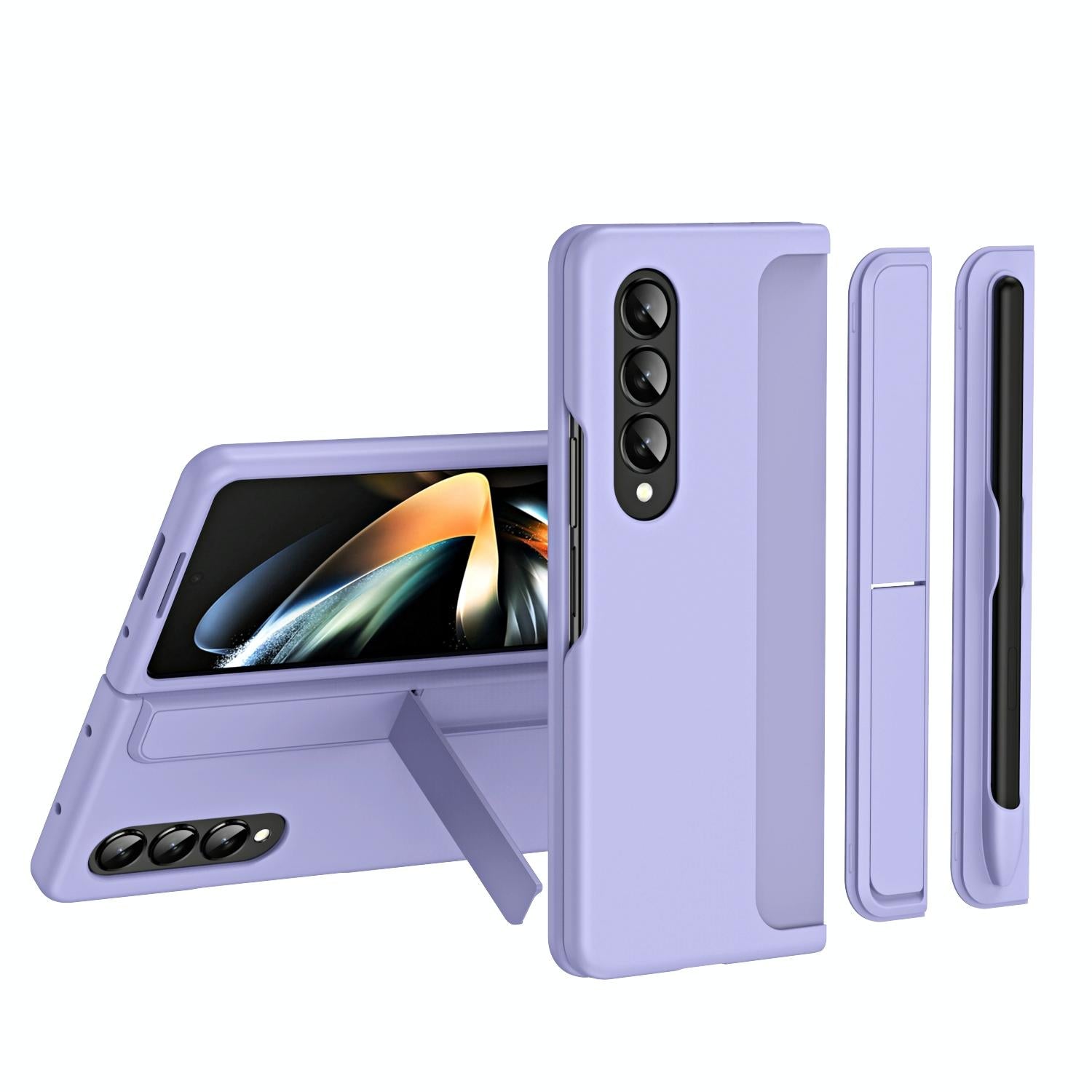 For Samsung Galaxy Z Fold4 5G Detachable Pen & Phone Case - 2 In 1 - Lavender