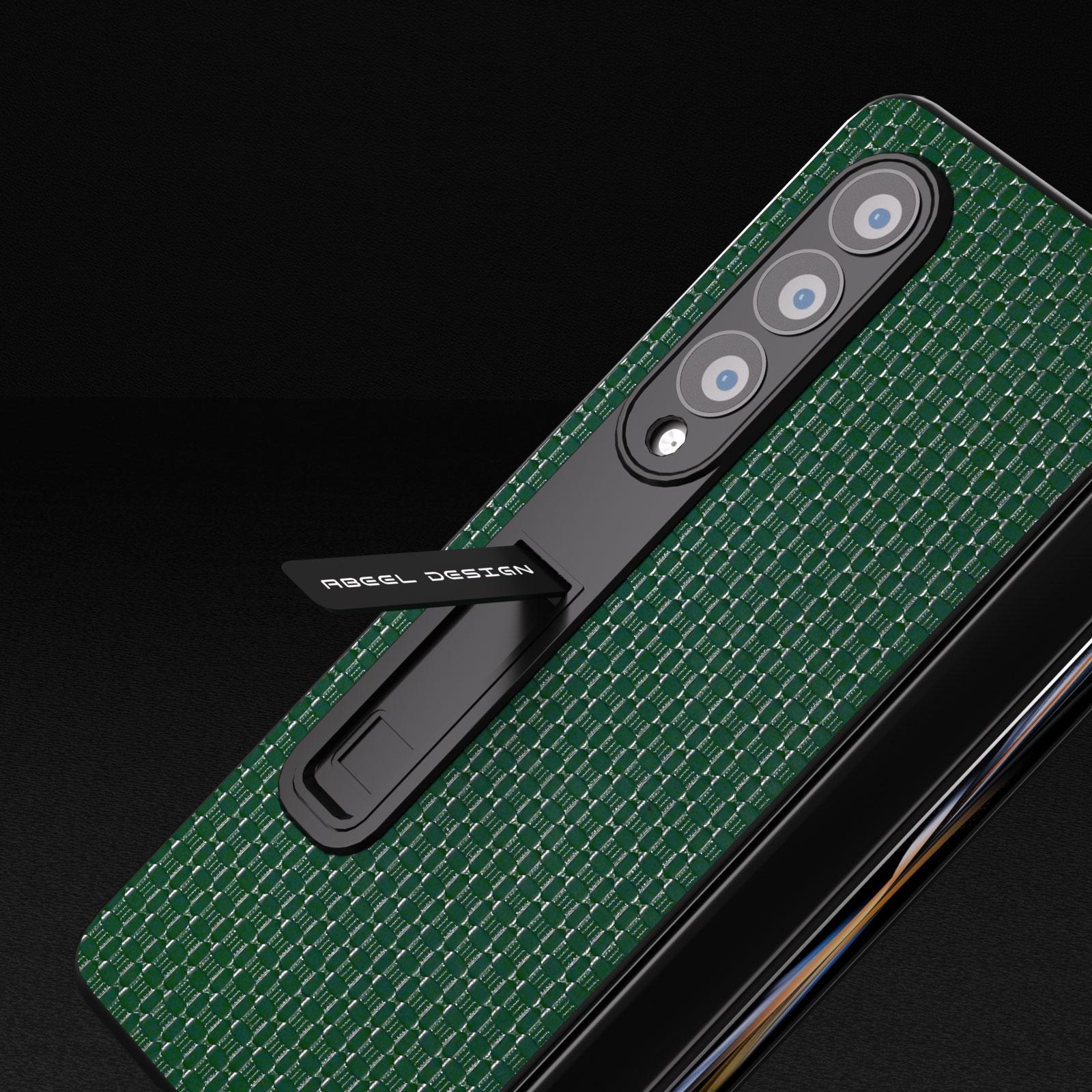 For Samsung Galaxy Z Fold4 5G Premium Leather Phone Case With Holder - Luxury Design - Royal Blue 5