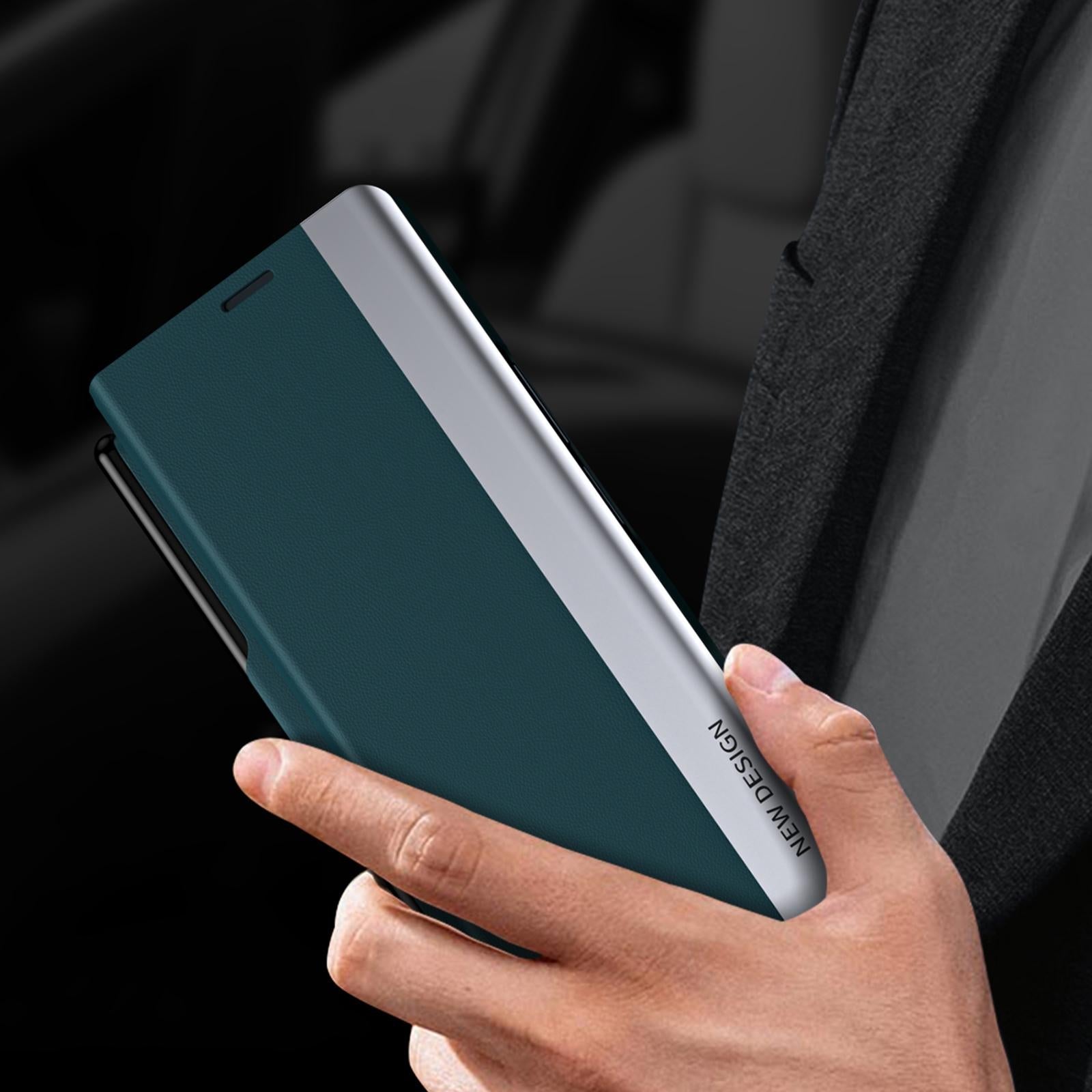 For Samsung Galaxy Z Fold4 5G Leather Phone Case With Pen Slot - Shockproof - Green 4