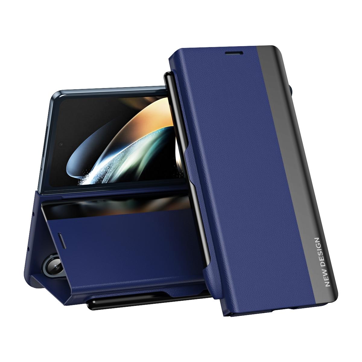 For Samsung Galaxy Z Fold4 5G Leather Phone Case With Pen Slot - Shockproof - Green 13
