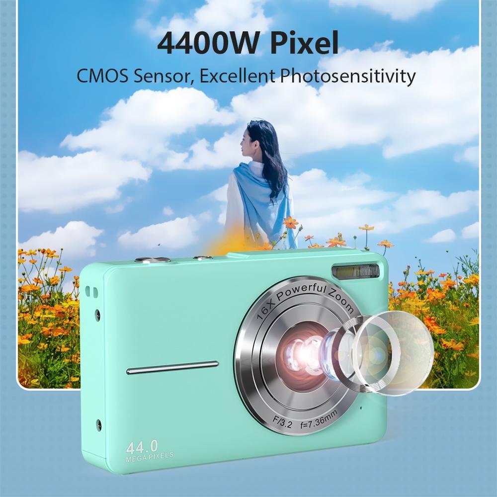 Mini Children Photography Camera - 2.4-inch Hd 16x Zoom - Green+32G 7