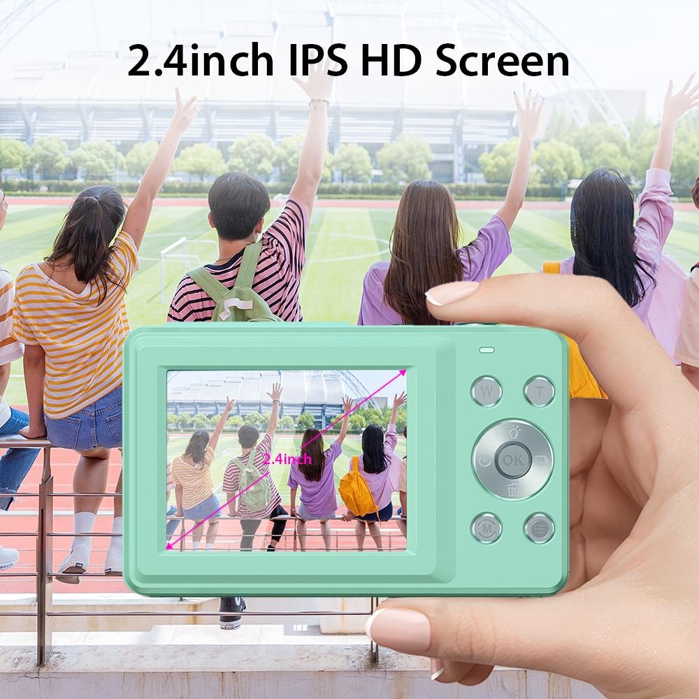 Mini Children Photography Camera - 2.4-inch Hd 16x Zoom - Green+32G 9